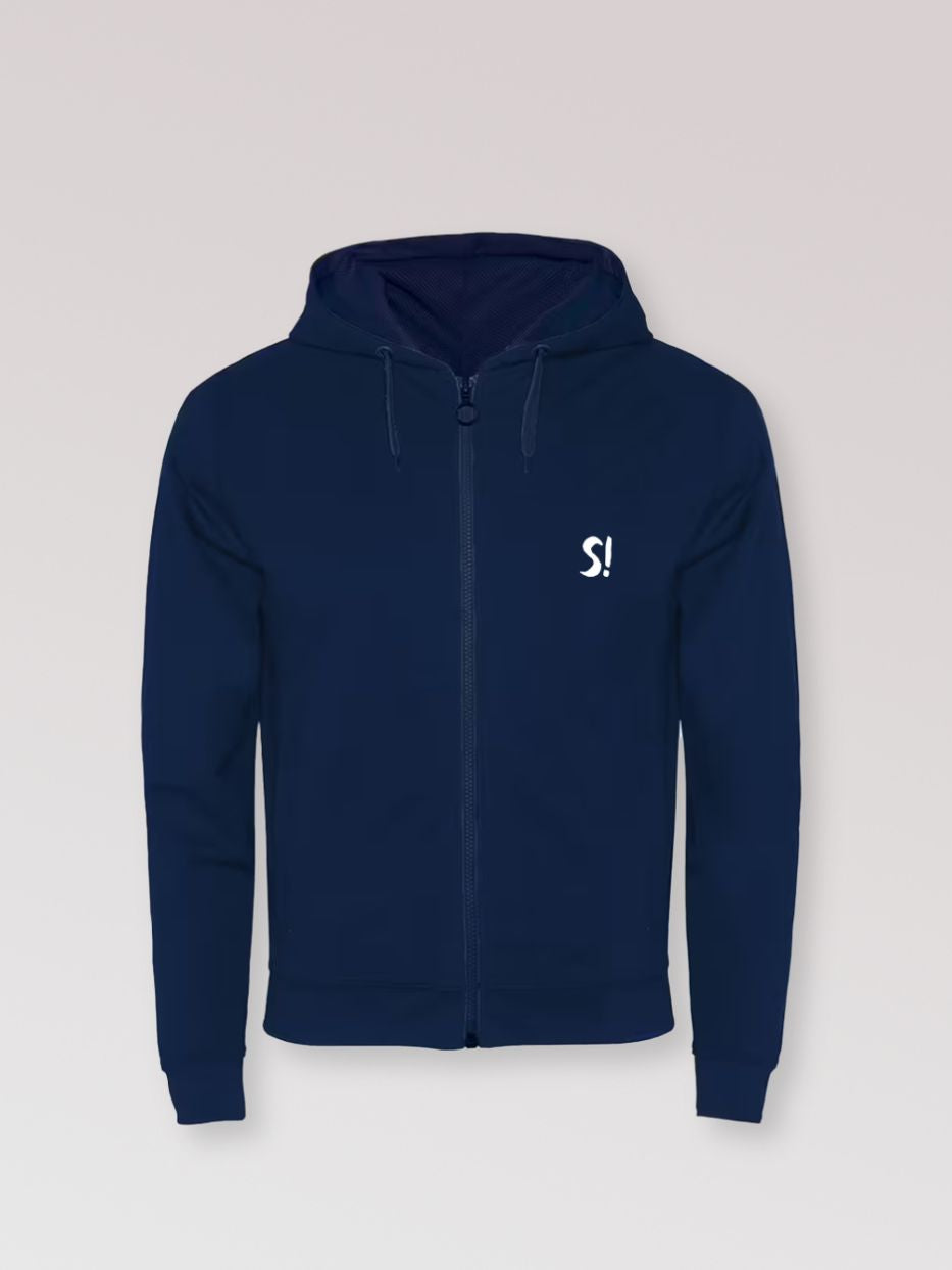 Sudadera "Reír es la única salida" con cremallera y capucha