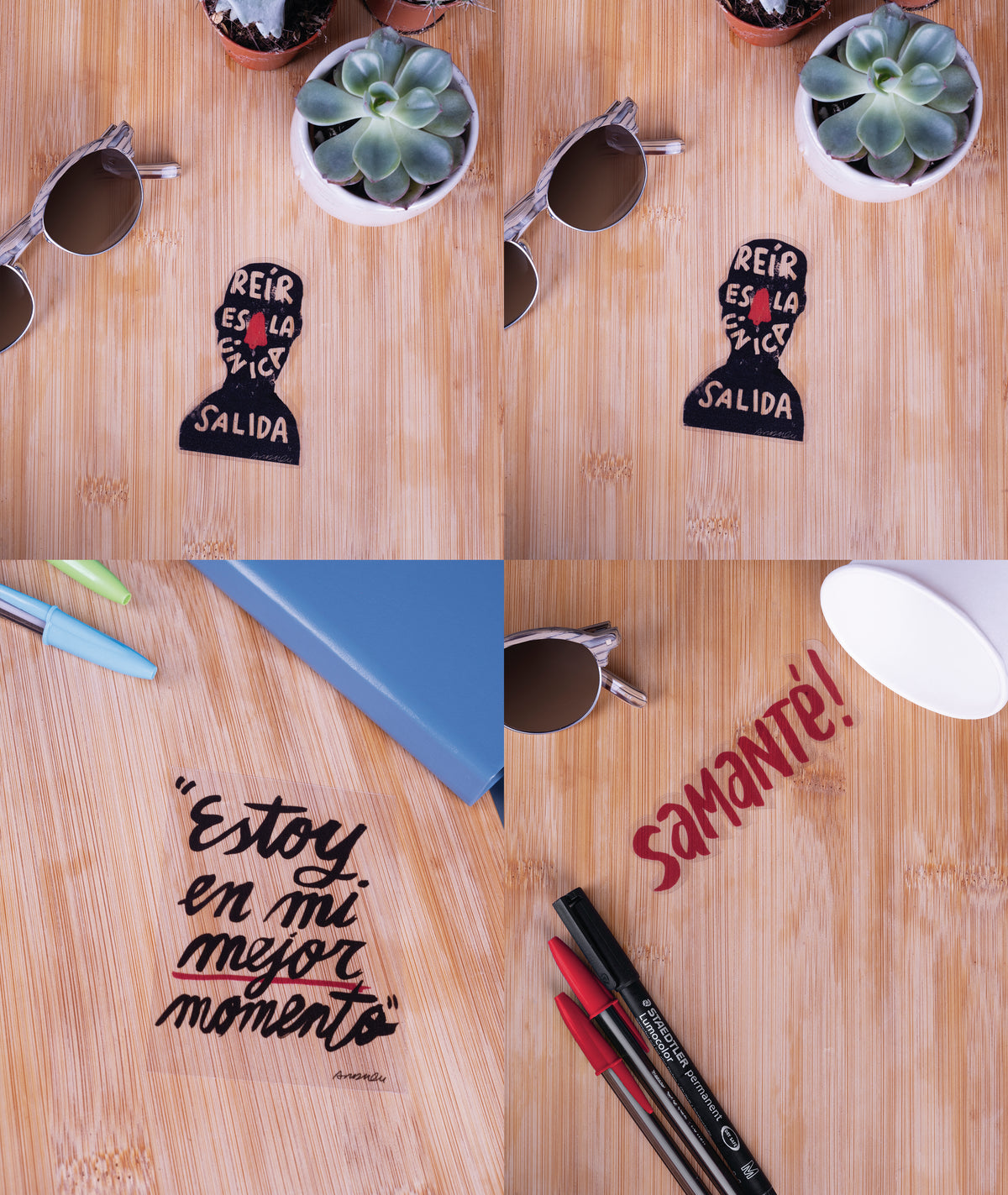 Pack de pegatinas transparentes