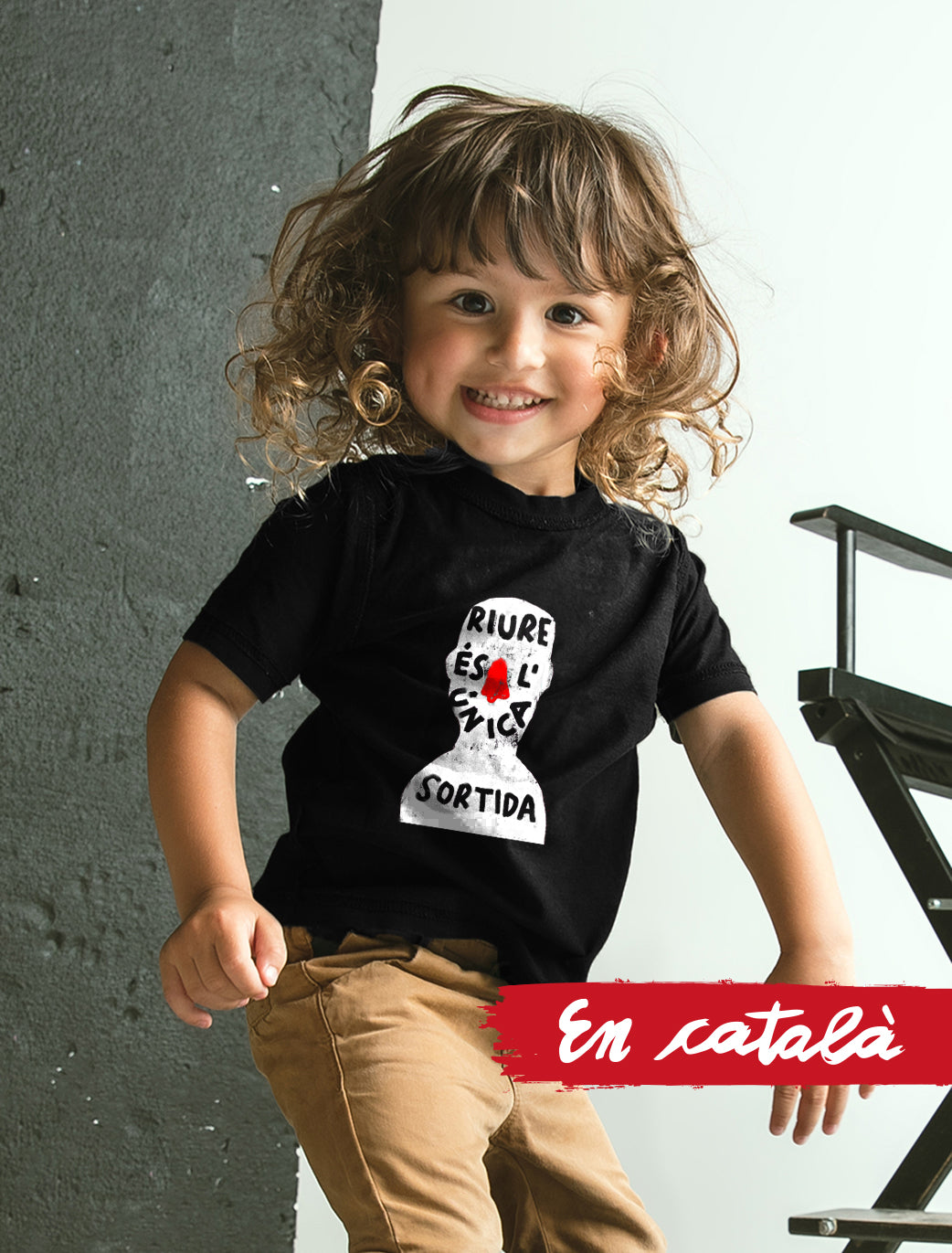 Camiseta infantil "Riure és l'única sortida"