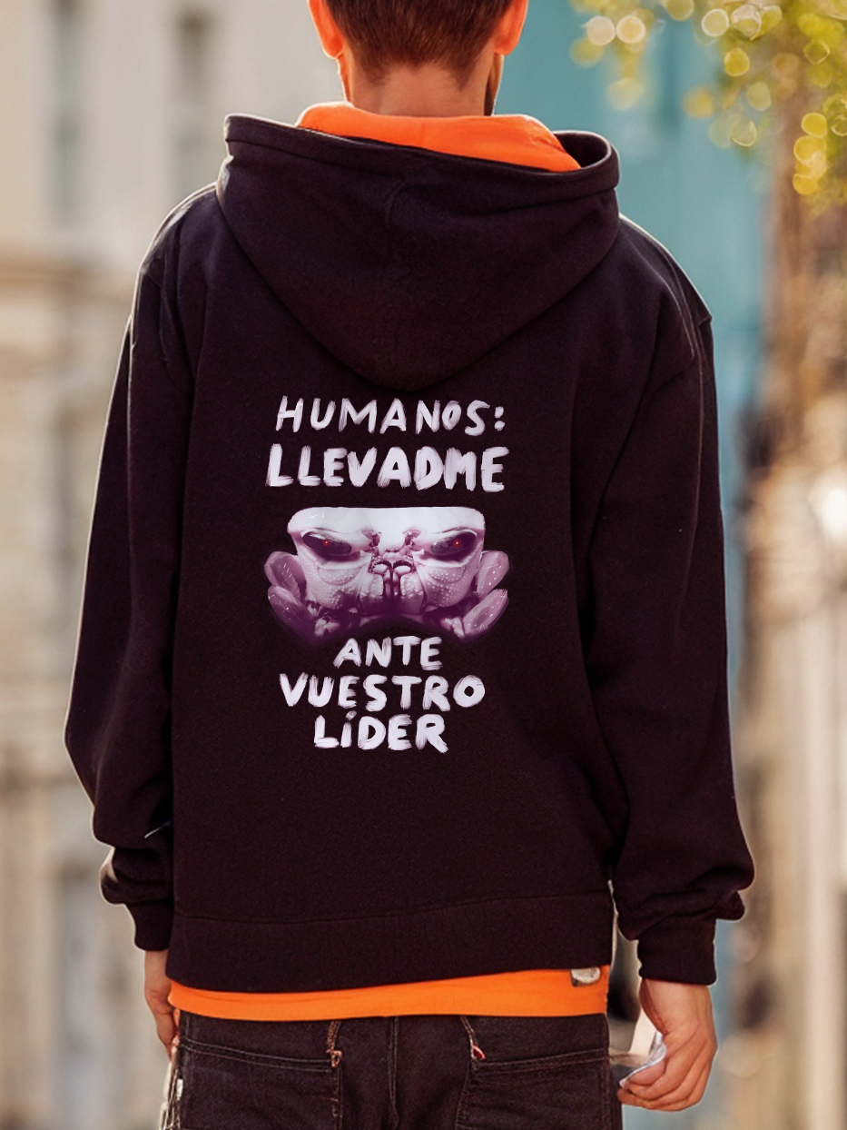 Sudadera "Humanos" con cremallera y capucha