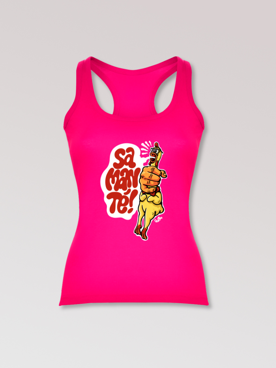 Camiseta de tirantes "Pollo de goma" x Guibo