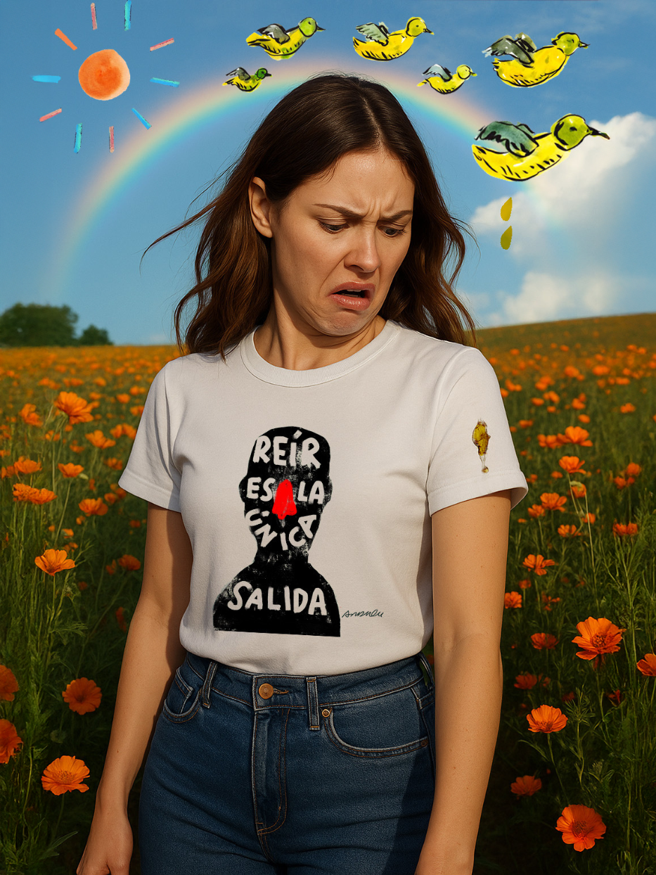 Camiseta "Reír es la única salida"