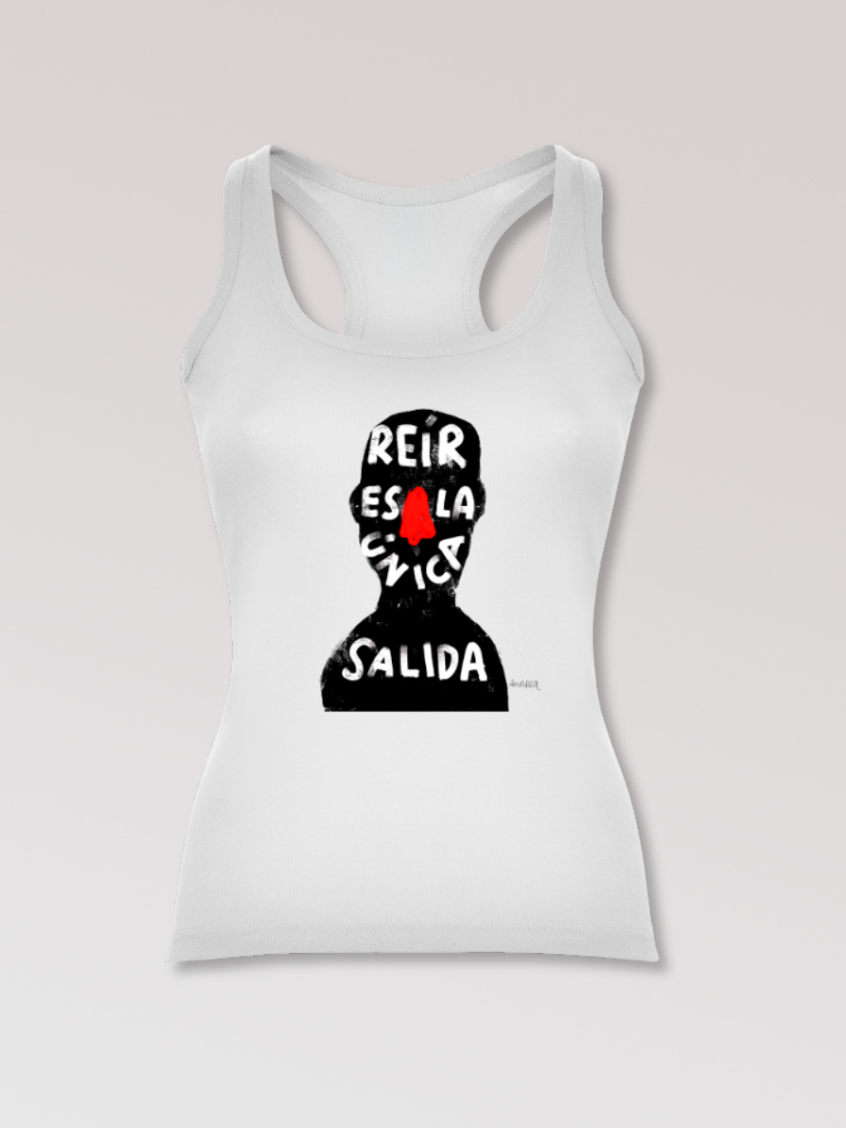 Camiseta de tirantes "Reír es la única salida"