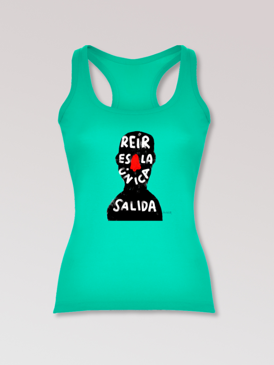 Camiseta de tirantes "Reír es la única salida"