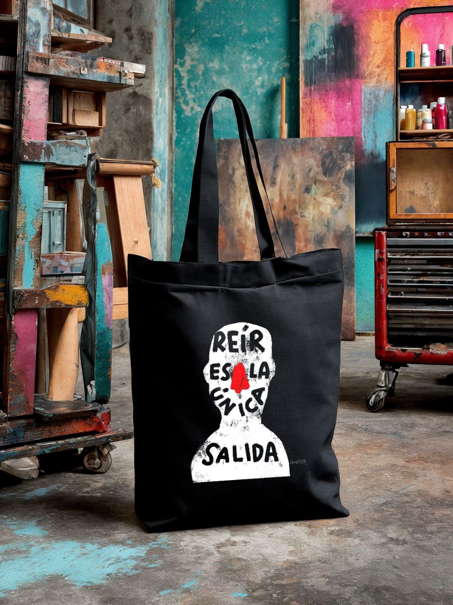 Tote Bag "Reír es la única salida" Negra