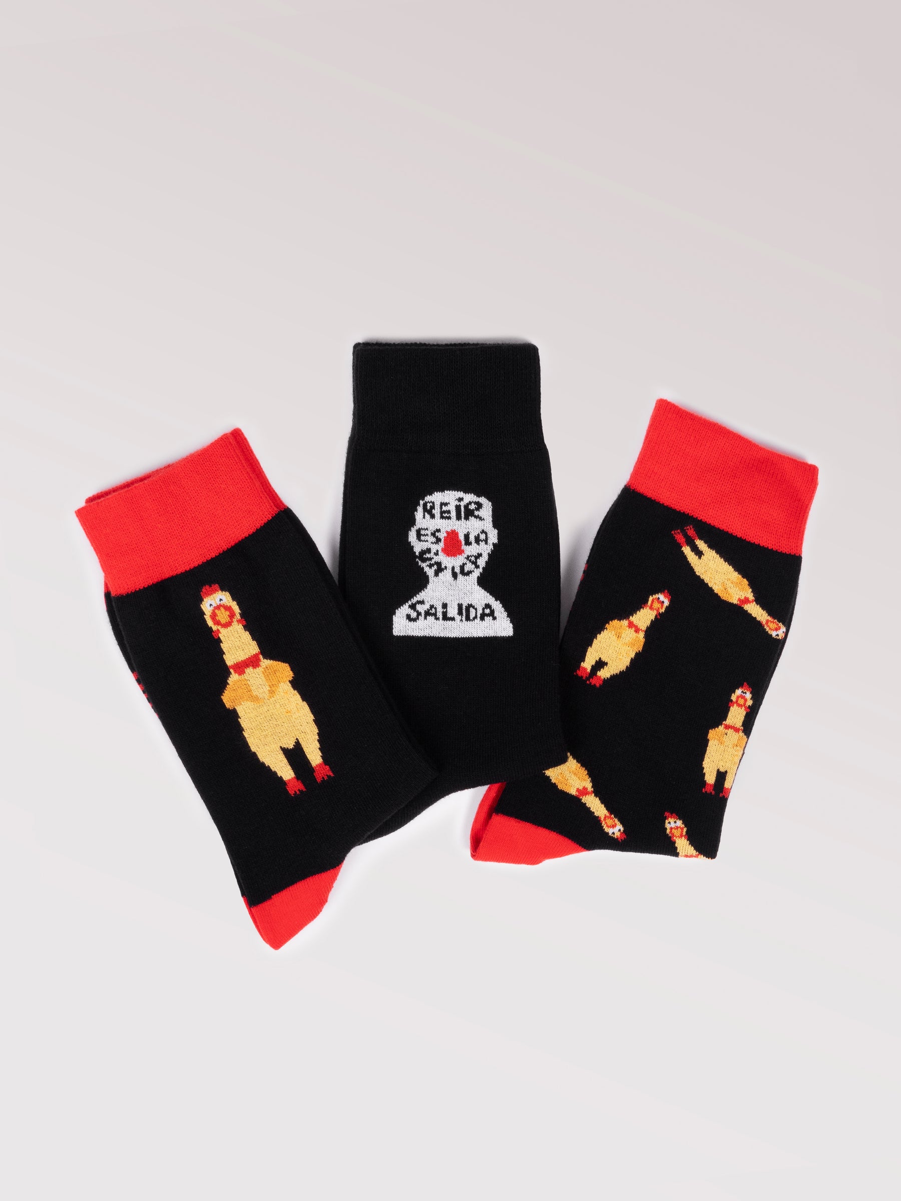 Pack de 3 calcetines de Mickey para niños en rojo, negro y verde