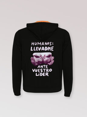 Sudadera "Humanos" con cremallera y capucha