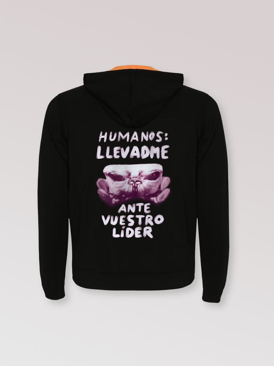 Sudadera "Humanos" con cremallera y capucha