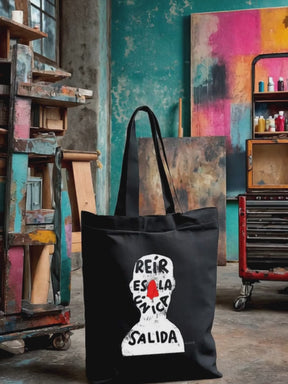 Tote Bag "Reír es la única salida" Negra