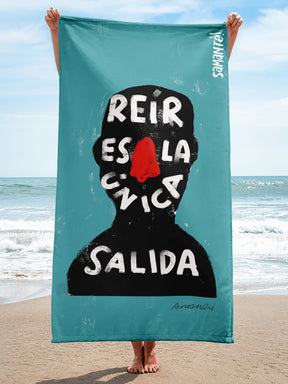 Toalla playa "Reír es la única salida"