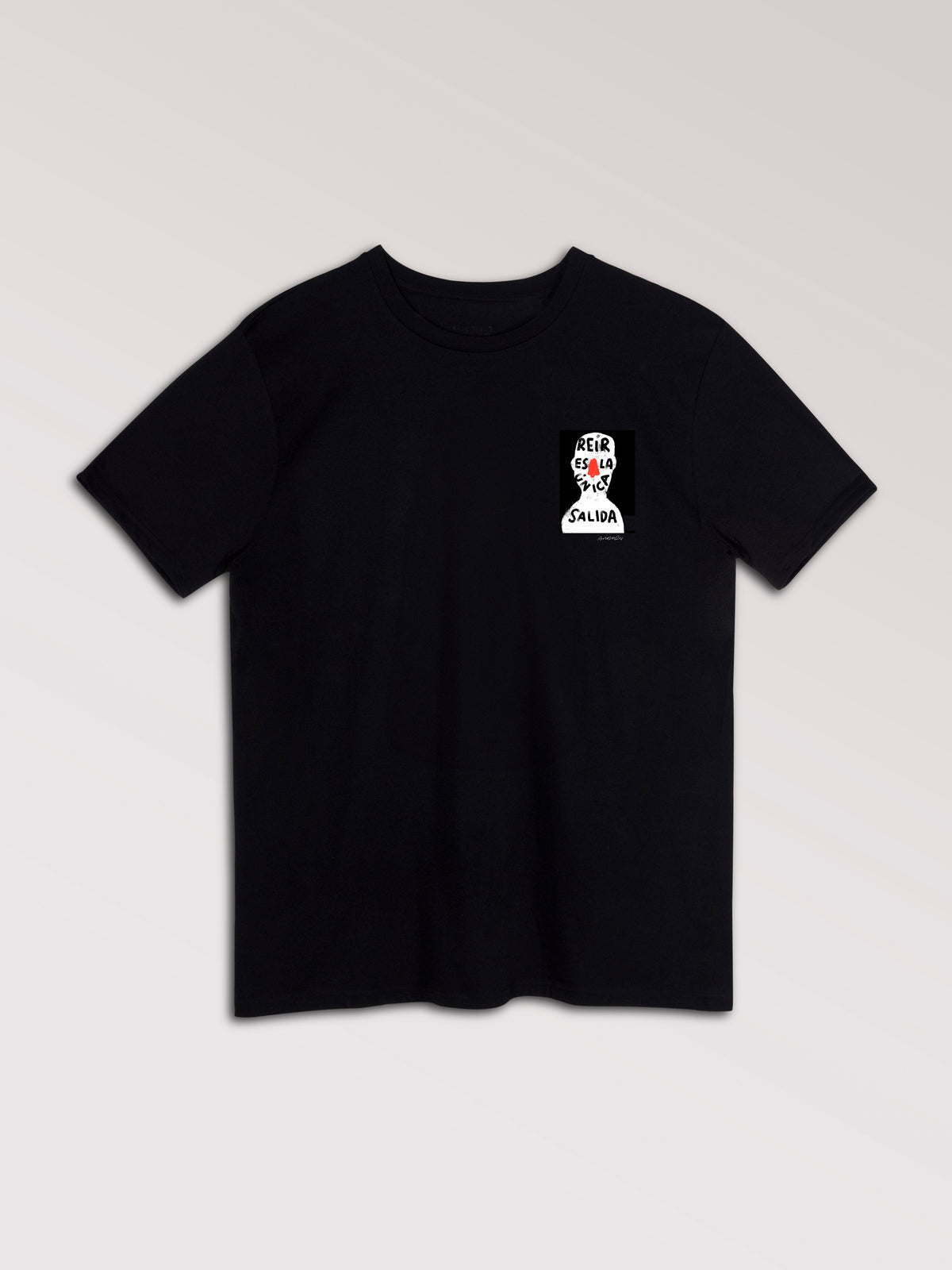 Camiseta "Reír es la única salida" Minimal