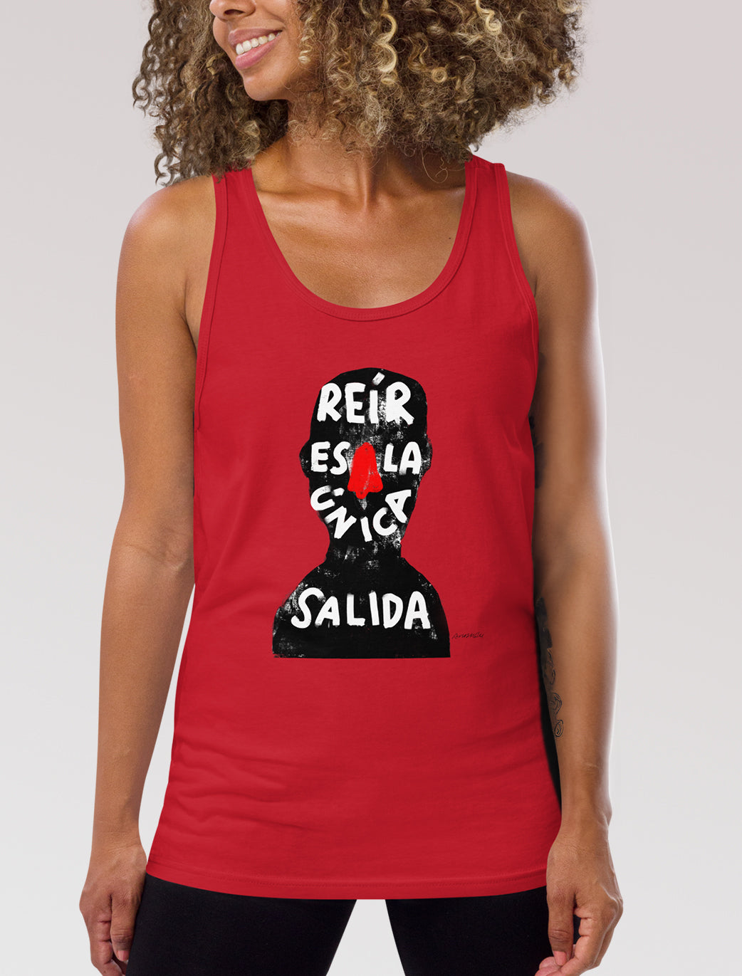 Camiseta de tirantes Unisex "Reír es la única salida"