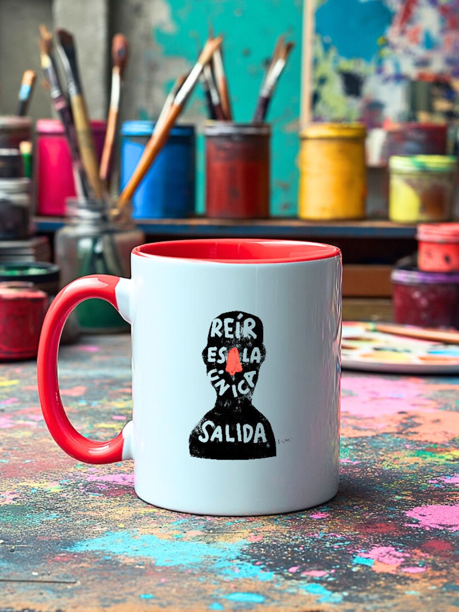 Taza "Reír es la única salida"
