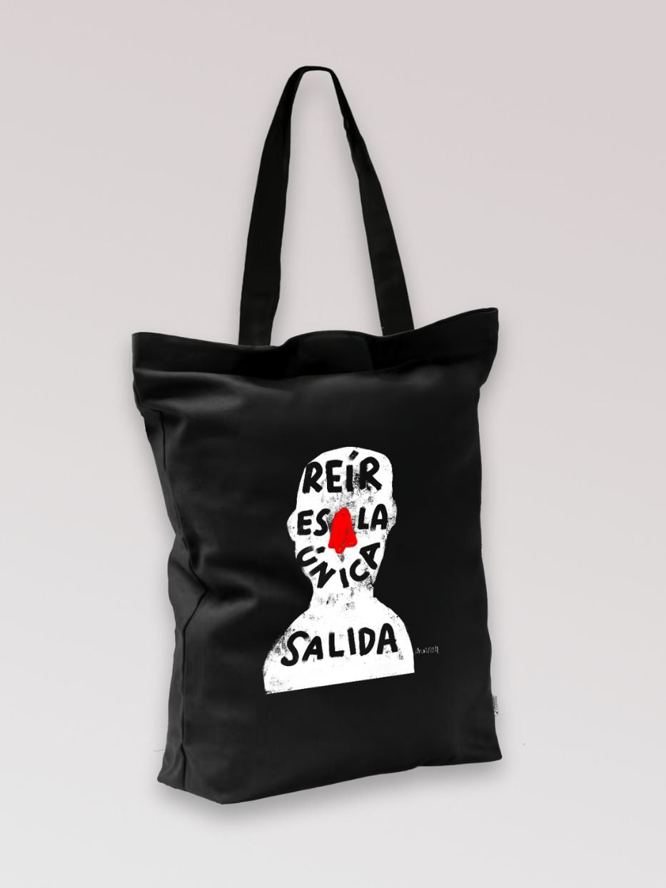 Tote Bag "Reír es la única salida" Negra